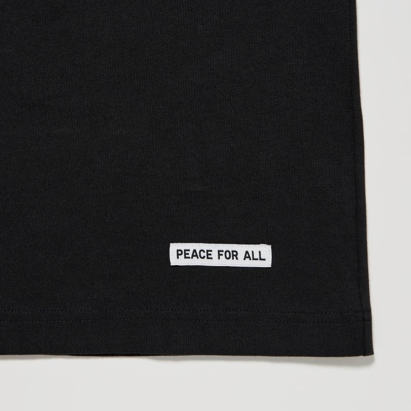 Men Uniqlo PEACE FOR ALL Short-Sleeve Graphic Adam Scott T Shirts Black | 2444004