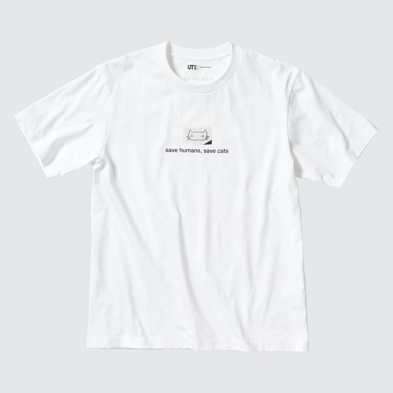 Men Uniqlo PEACE FOR ALL Short-Sleeve Graphic Haruki Murakami T Shirts White | 1644765