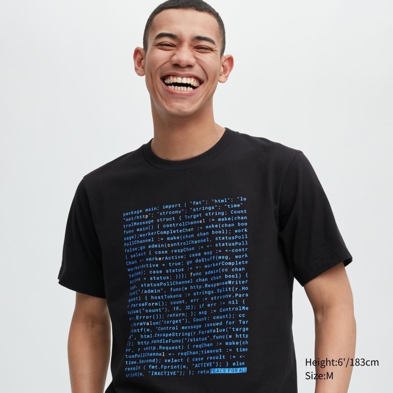 Men Uniqlo Peace For All Akamai Short-sleeve Graphic T Shirts Black | 3649700