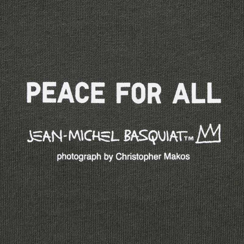 Men Uniqlo Peace For All Basquiat Short-sleeve Graphic T Shirts Grey | 6636380