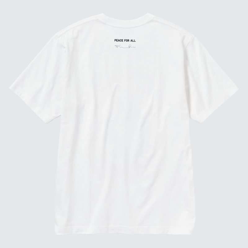 Men Uniqlo Peace For All Francesco Risso Short-sleeve Graphic T Shirts White | 7186410