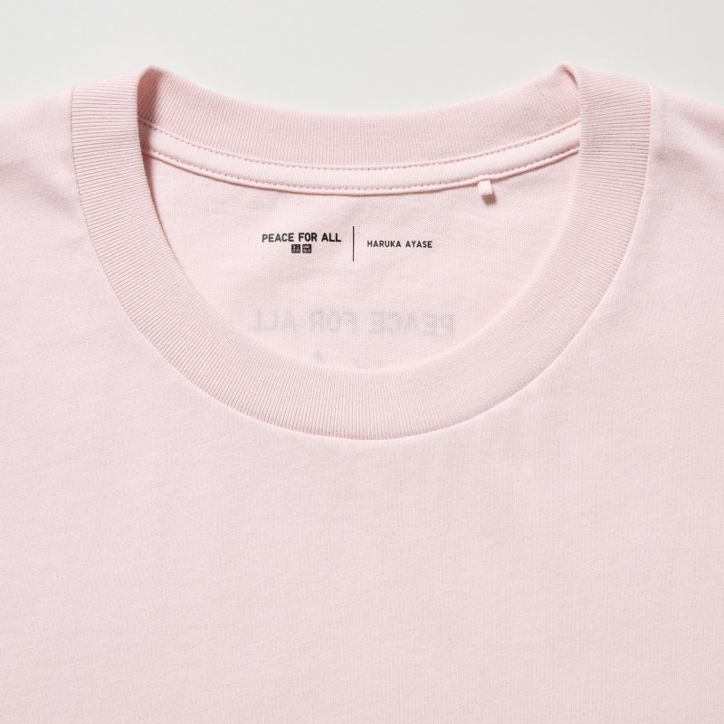 Men Uniqlo Peace For All Haruka Ayase Short-sleeve Graphic T Shirts Pink | 6714034
