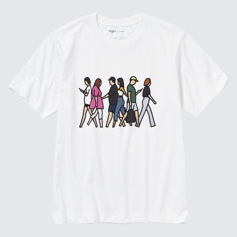 Men Uniqlo Peace For All Julian Opie Short-sleeve Graphic T Shirts White | 3981640