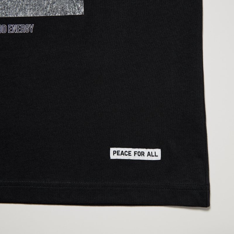 Men Uniqlo Peace For All Kosuke Kawamura Short-sleeve Graphic T Shirts Black | 2285126