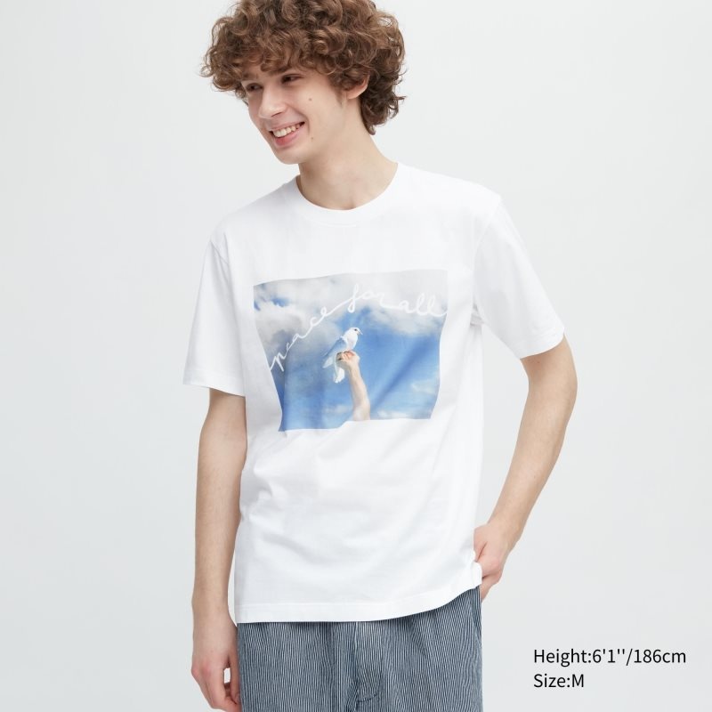 Men Uniqlo Peace For All Magnum Photos Short-sleeve Graphic T Shirts White | 7236922