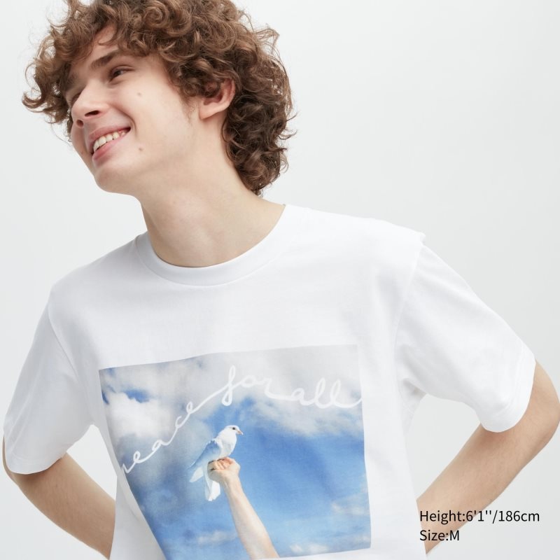 Men Uniqlo Peace For All Magnum Photos Short-sleeve Graphic T Shirts White | 7236922