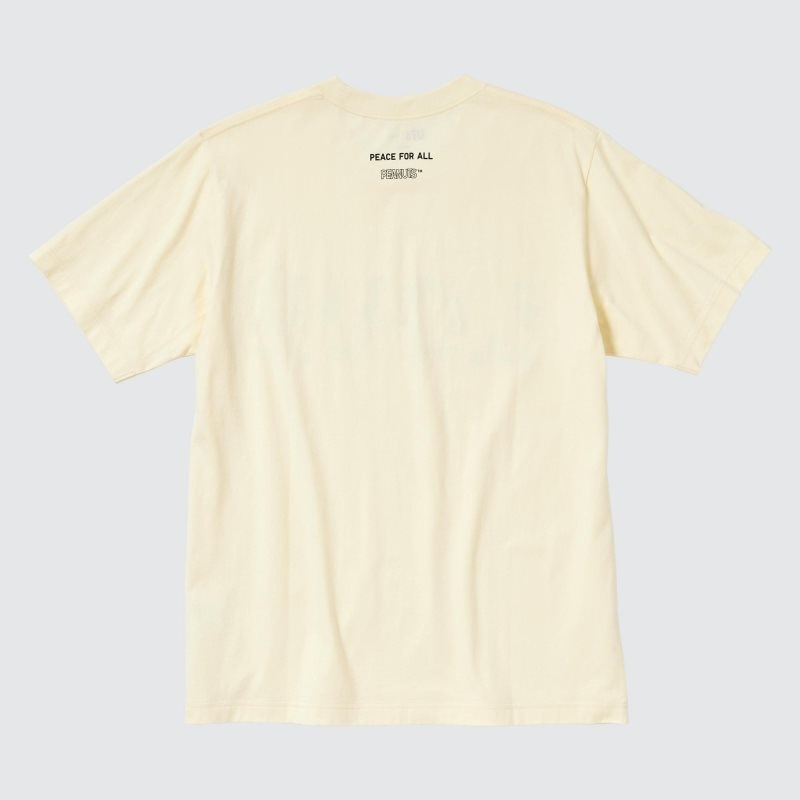 Men Uniqlo Peace For All Peanuts Short-sleeve Graphic T Shirts Yellow | 6565337