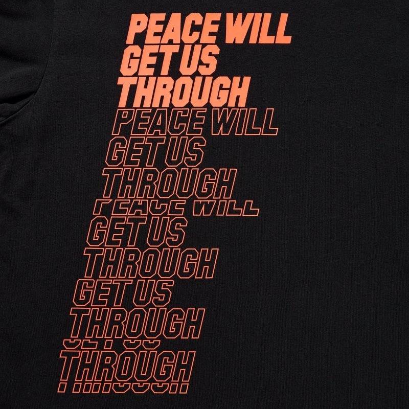 Men Uniqlo Peace For All Shingo Kunieda Short Sleeve Graphic T Shirts Black | 5102136