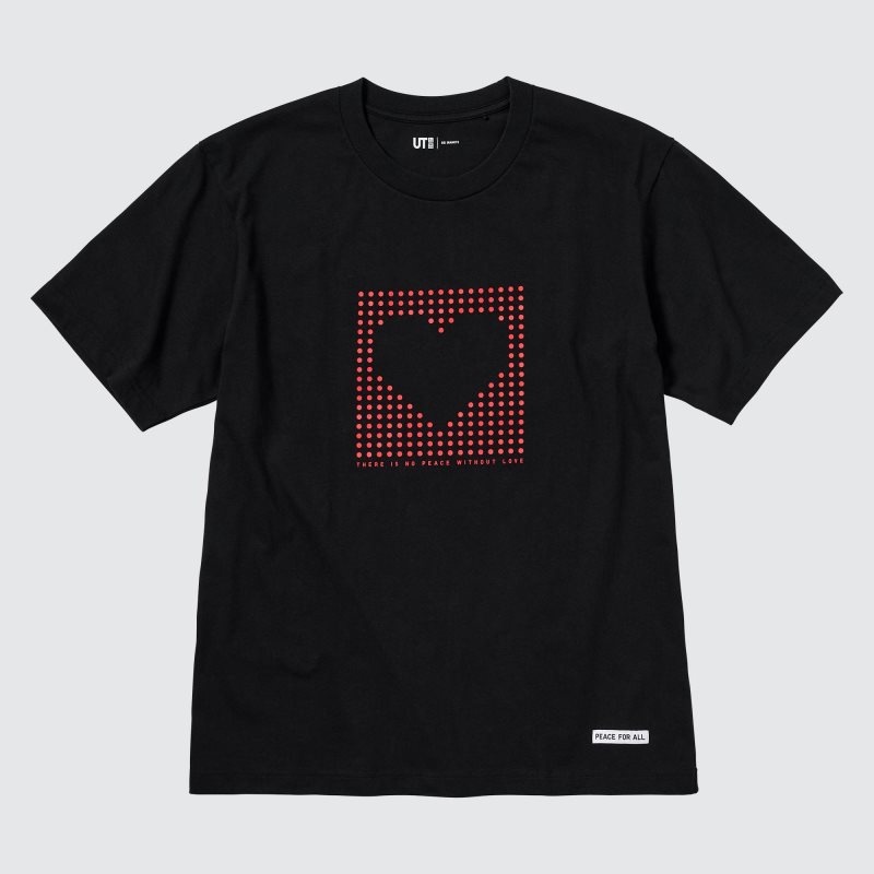Men Uniqlo Peace For All Short-sleeve Graphic Rei Inamoto T Shirts Black | 3329746