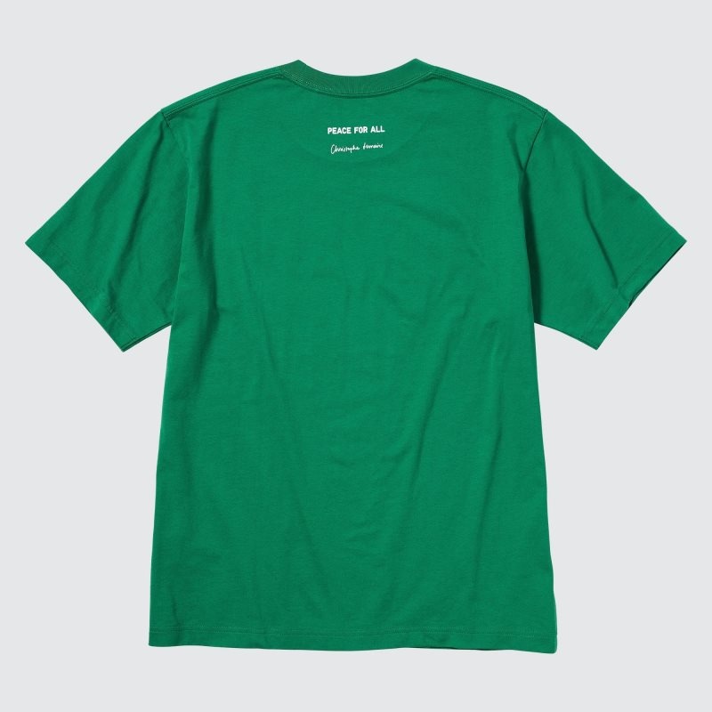 Men Uniqlo Peace For All Short-sleeve Graphic Christophe Lemaire T Shirts Green | 5546001