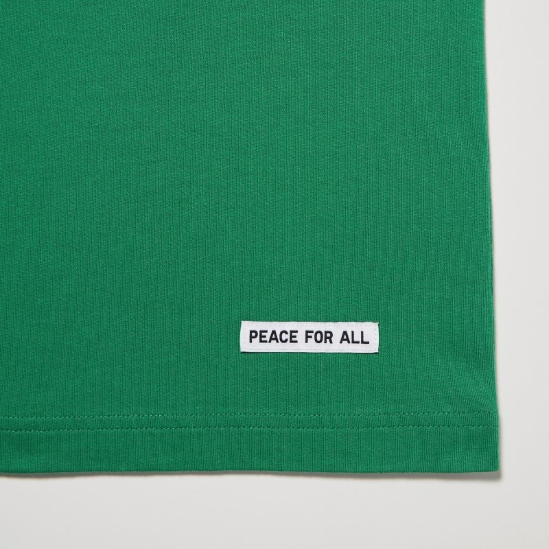 Men Uniqlo Peace For All Short-sleeve Graphic Christophe Lemaire T Shirts Green | 5546001
