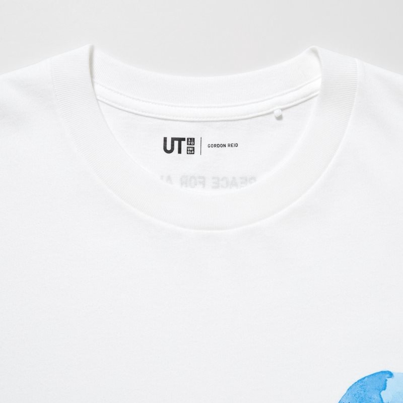 Men Uniqlo Peace For All Ut Gordon Reid Short-sleeve Graphic T Shirts White | 2705003