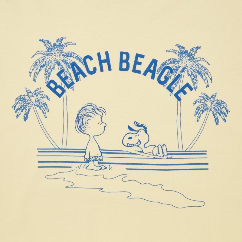 Men Uniqlo Peanuts Hawaii Ut Short Sleeve Graphic T Shirts Yellow | 7041323