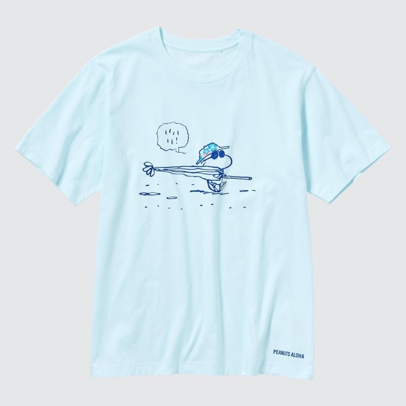 Men Uniqlo Peanuts Hawaii Ut Short Sleeve Graphic T Shirts Green | 163972
