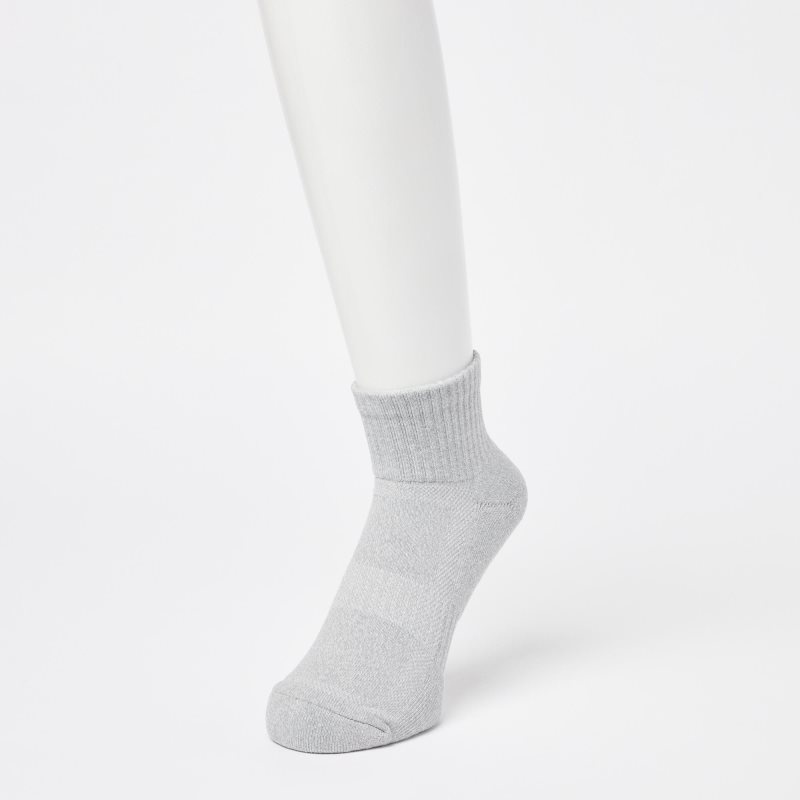 Men Uniqlo Pile Half Socks Grey | 9696124