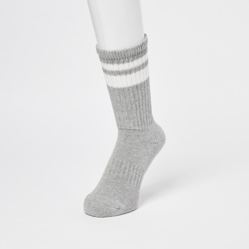Men Uniqlo Pile Lined Socks Grey | 4848253