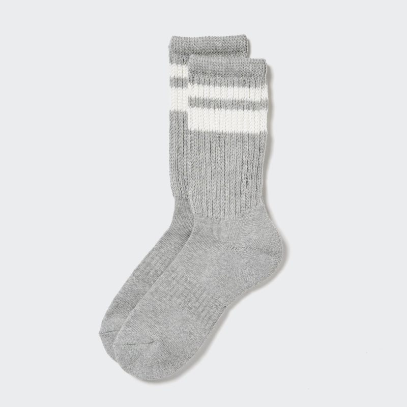 Men Uniqlo Pile Lined Socks Grey | 4848253