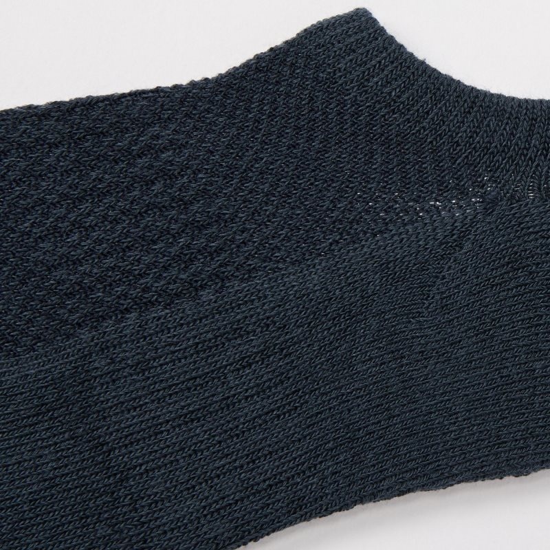 Men Uniqlo Pile Low Cut Socks Navy | 2540914
