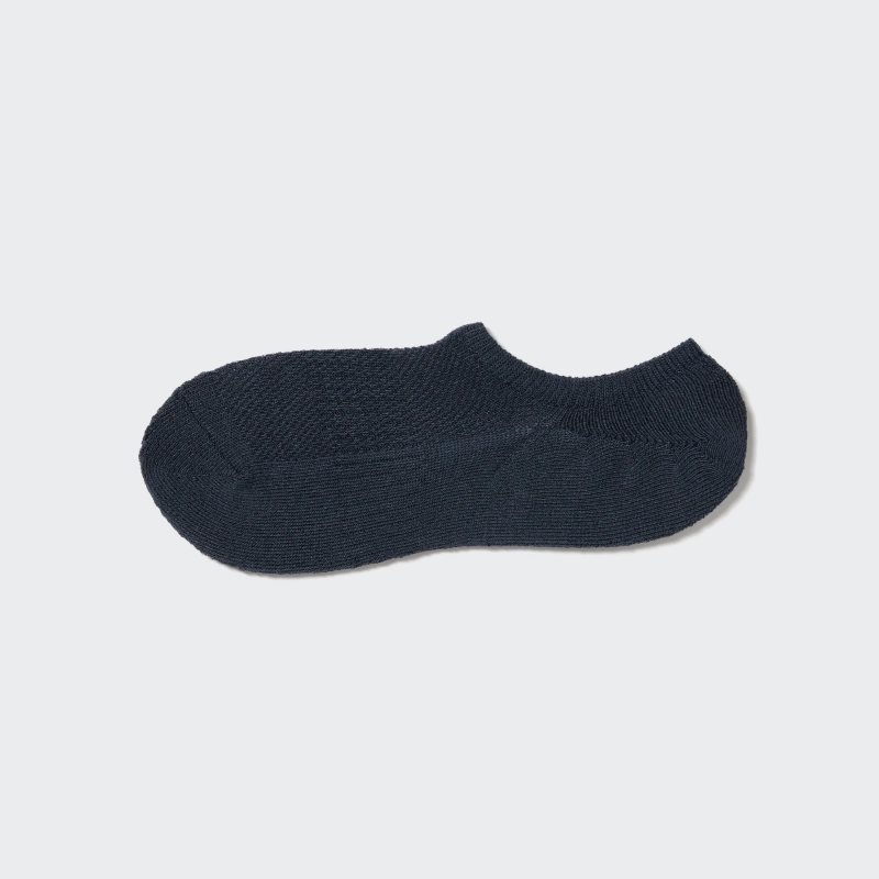 Men Uniqlo Pile Low Cut Socks Navy | 2540914