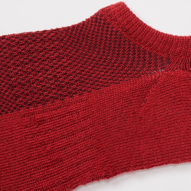 Men Uniqlo Pile Low Cut Socks Red | 3716093