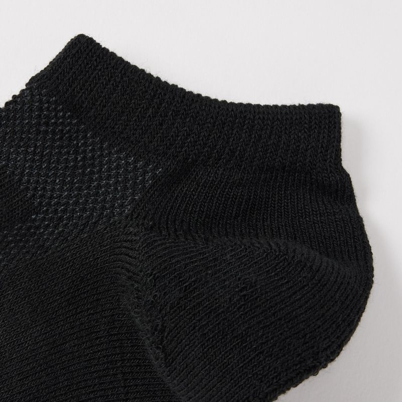 Men Uniqlo Pile Mesh Short Socks Black | 4677104