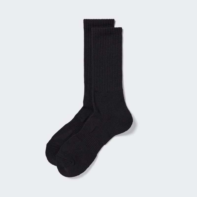 Men Uniqlo Pile Socks Black | 3763628