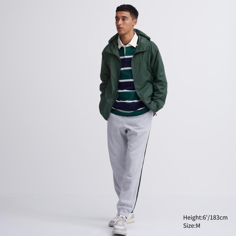 Men Uniqlo Pocketable Uv Protection 3d Cut Parka Green | 2800800