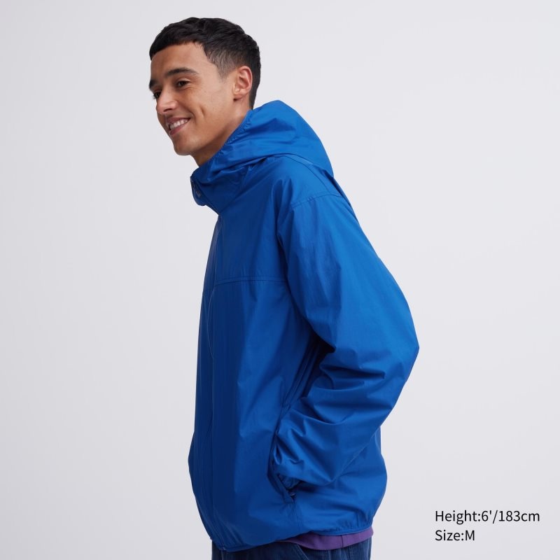 Men Uniqlo Pocketable Uv Protection 3d Cut Parka Green | 2800800