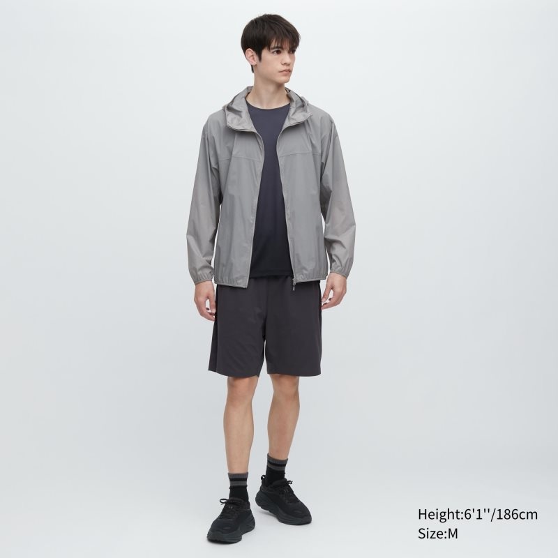 Men Uniqlo Pocketable Uv Protection 3d Cut Parka Black | 5671623