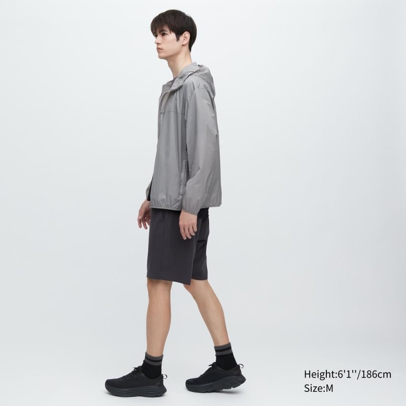 Men Uniqlo Pocketable Uv Protection 3d Cut Parka Black | 5671623