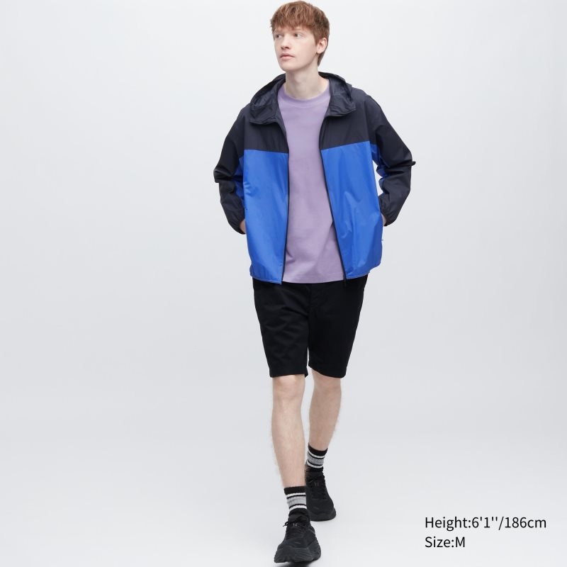 Men Uniqlo Pocketable Uv Protection 3d Cut Color Block Parka Yellow | 305001