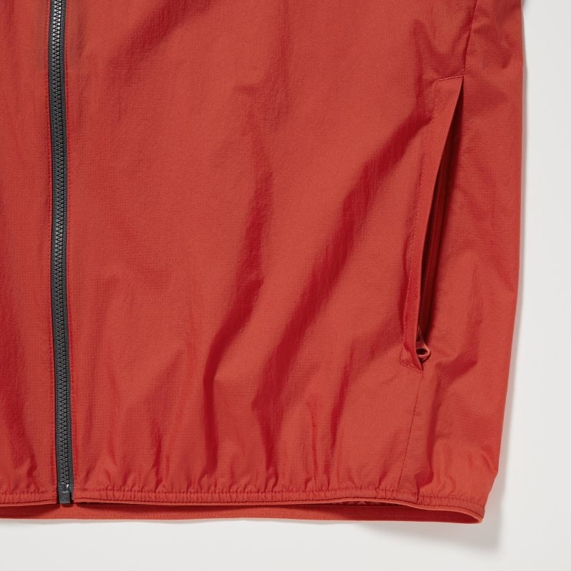 Men Uniqlo Pocketable Uv Protection 3d Cut Color Block Parka Olive | 5331216