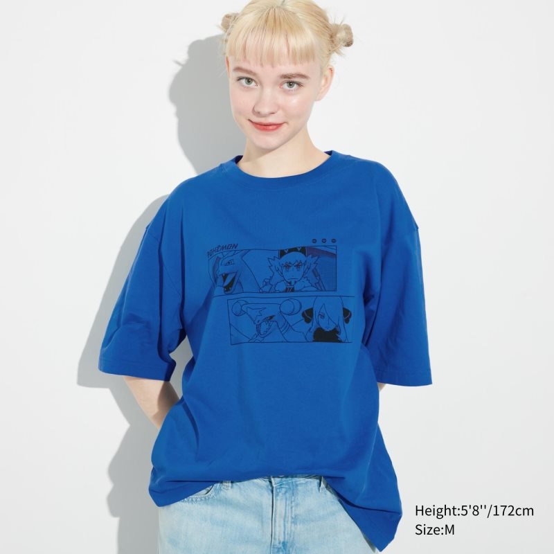 Men Uniqlo Pokémon Masters Ex Ut Oversized Short-sleeve Graphic T Shirts Blue | 6692065