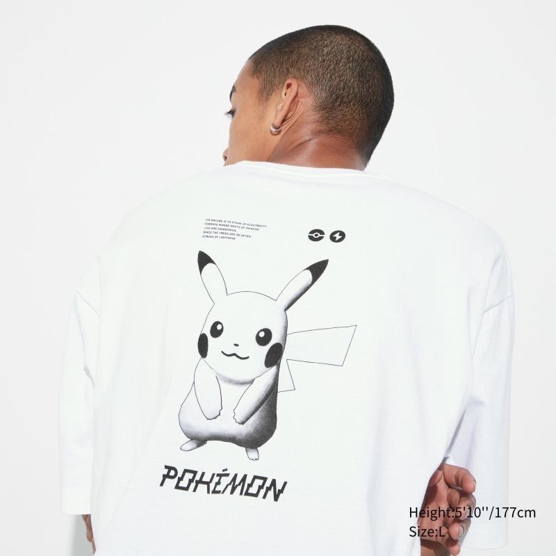Men Uniqlo Pokémon Masters Ex Ut Oversized Short-sleeve Graphic T Shirts White | 1740005
