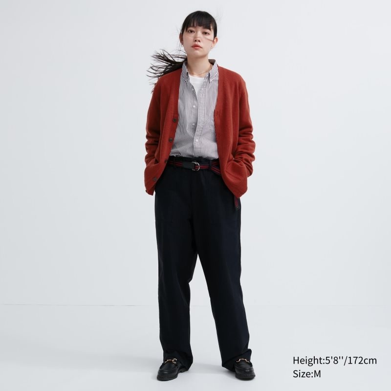 Men Uniqlo Premium Lambswool V-neck Long-sleeve Cardigan Red | 770941