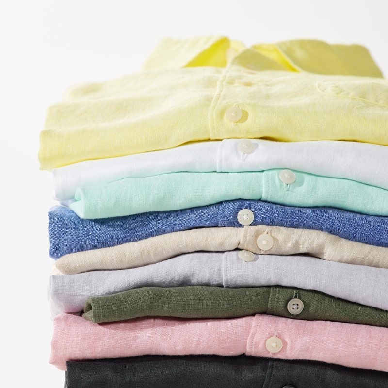 Men Uniqlo Premium Linen Long-sleeve Shirts Blue | 7279771