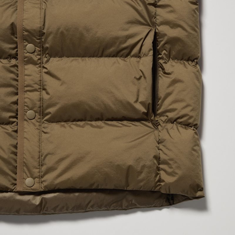 Men Uniqlo Recycled Down Jackets Olive | 9930957