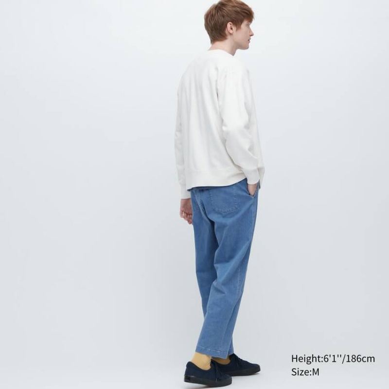 Men Uniqlo Relaxed Fit Ankle Length Pants Blue | 9597496