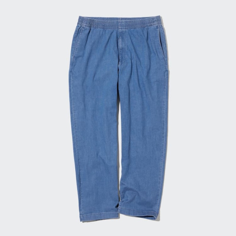 Men Uniqlo Relaxed Fit Ankle Length Pants Blue | 9597496