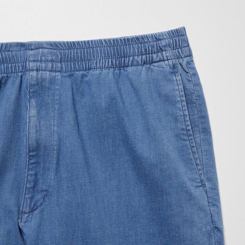Men Uniqlo Relaxed Fit Ankle Length Pants Blue | 9597496