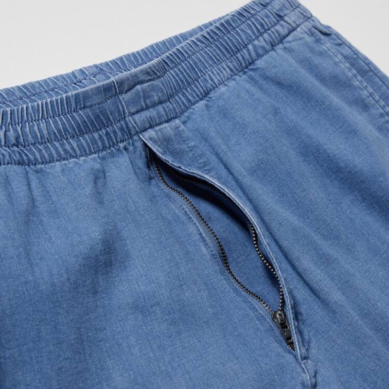 Men Uniqlo Relaxed Fit Ankle Length Pants Blue | 9597496