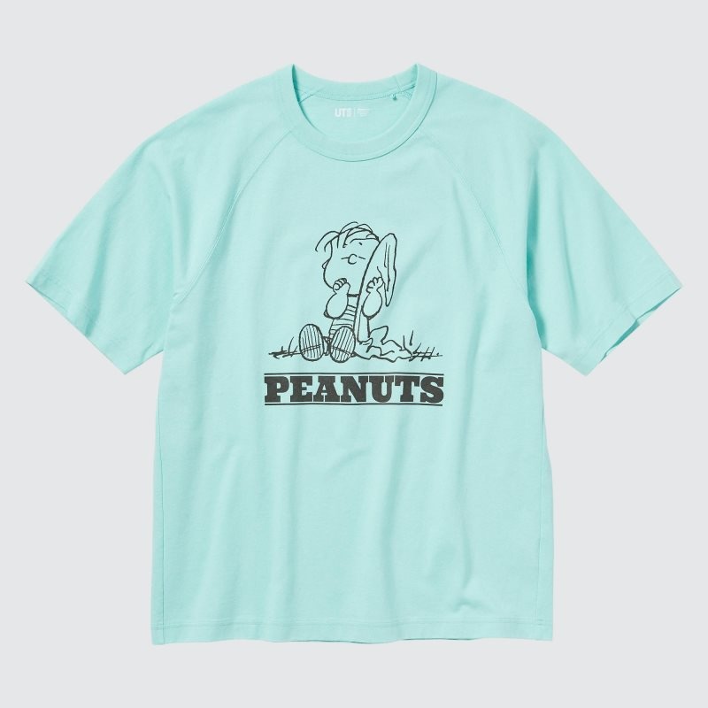 Men Uniqlo Retro Peanuts Ut Oversized Short-sleeve Graphic T Shirts Blue | 354963