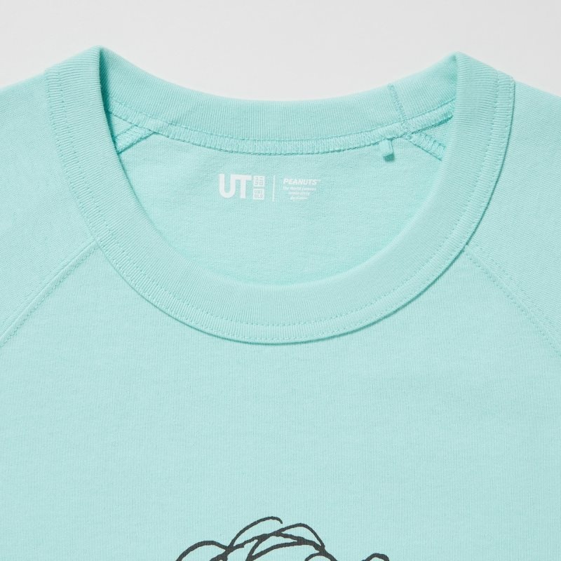 Men Uniqlo Retro Peanuts Ut Oversized Short-sleeve Graphic T Shirts Blue | 354963