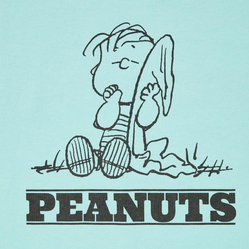 Men Uniqlo Retro Peanuts Ut Oversized Short-sleeve Graphic T Shirts Blue | 354963