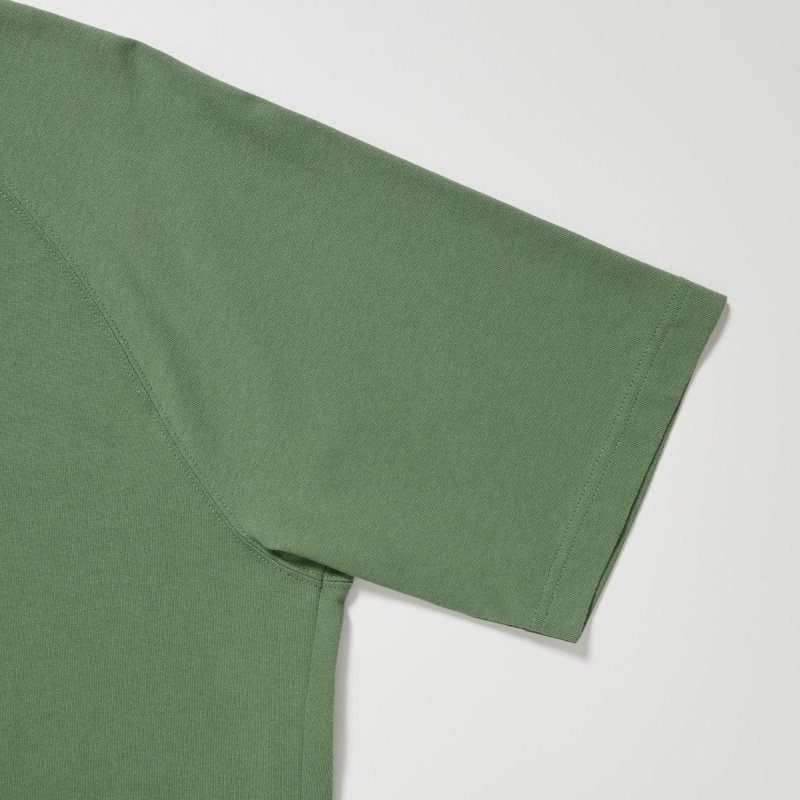 Men Uniqlo Retro Peanuts Ut Oversized Short-sleeve Graphic T Shirts Green | 4983222