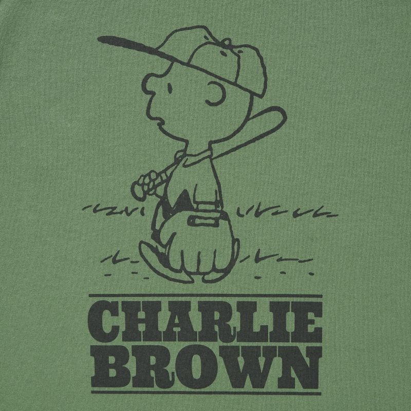 Men Uniqlo Retro Peanuts Ut Oversized Short-sleeve Graphic T Shirts Green | 4983222