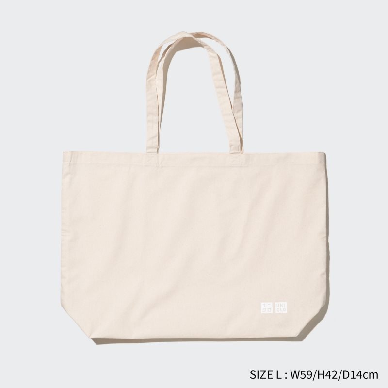 Men Uniqlo Reusable Tote Medium Bags White | 6786512