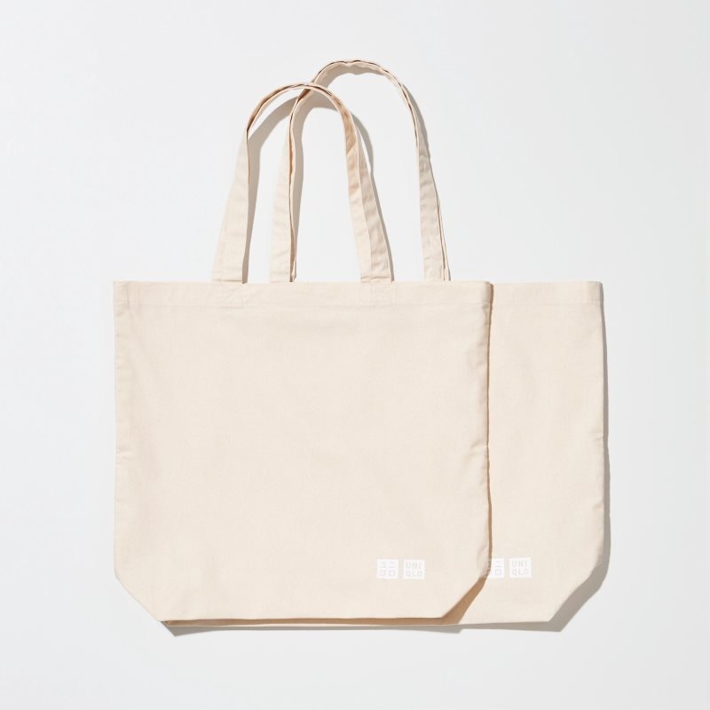 Men Uniqlo Reusable Tote Medium Bags White | 6786512