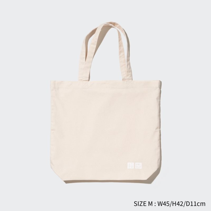 Men Uniqlo Reusable Tote Medium Bags White | 6786512