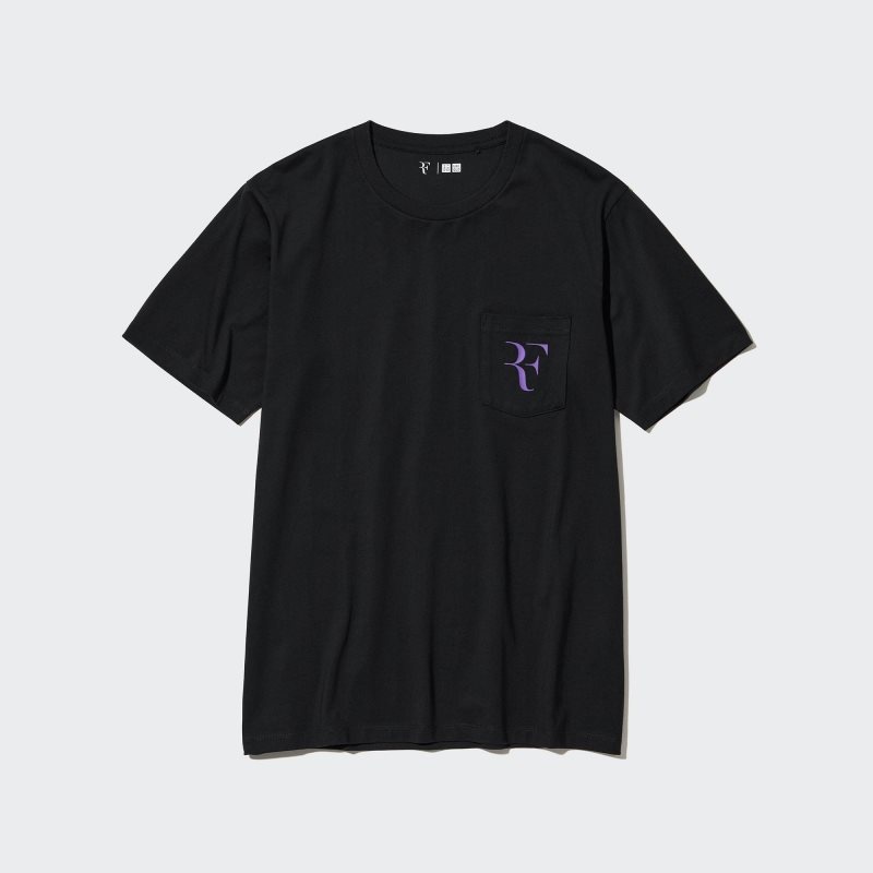 Men Uniqlo Rf Short-sleeve Graphic T Shirts Black | 7307539